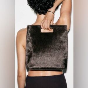 COS FOLIO BAG - PONY HAIR-EFFECT LEATHER